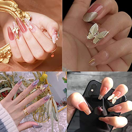 25 Pcs 3D Mix Butterfly Nail Charms, Torokom Butterfly Rhinestones For Nails Decor Nail Art 3D Butterfly Metal Gold Nail Art Crystal Nail Studs For Women Girls Home Salon Diy Manicure Accessory #TOP1