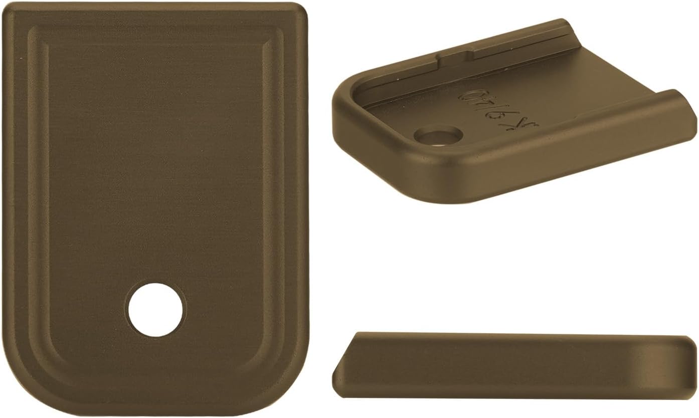 NDZ Performance Aluminum Magazine Base Plate for Gen 1-4 Glock 17 19 19X 22 23 24 26 27 31 32 33 34 35 37 38 39 45, 9mm/.40 S&W, Cerakote w/Black Laser Engraving - Choose Coating & Image