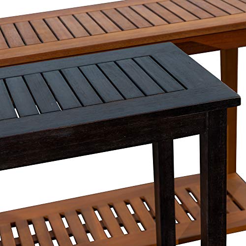 Dty Outdoor Living Longs Peak Eucalyptus Console Table, Espresso #TOP4