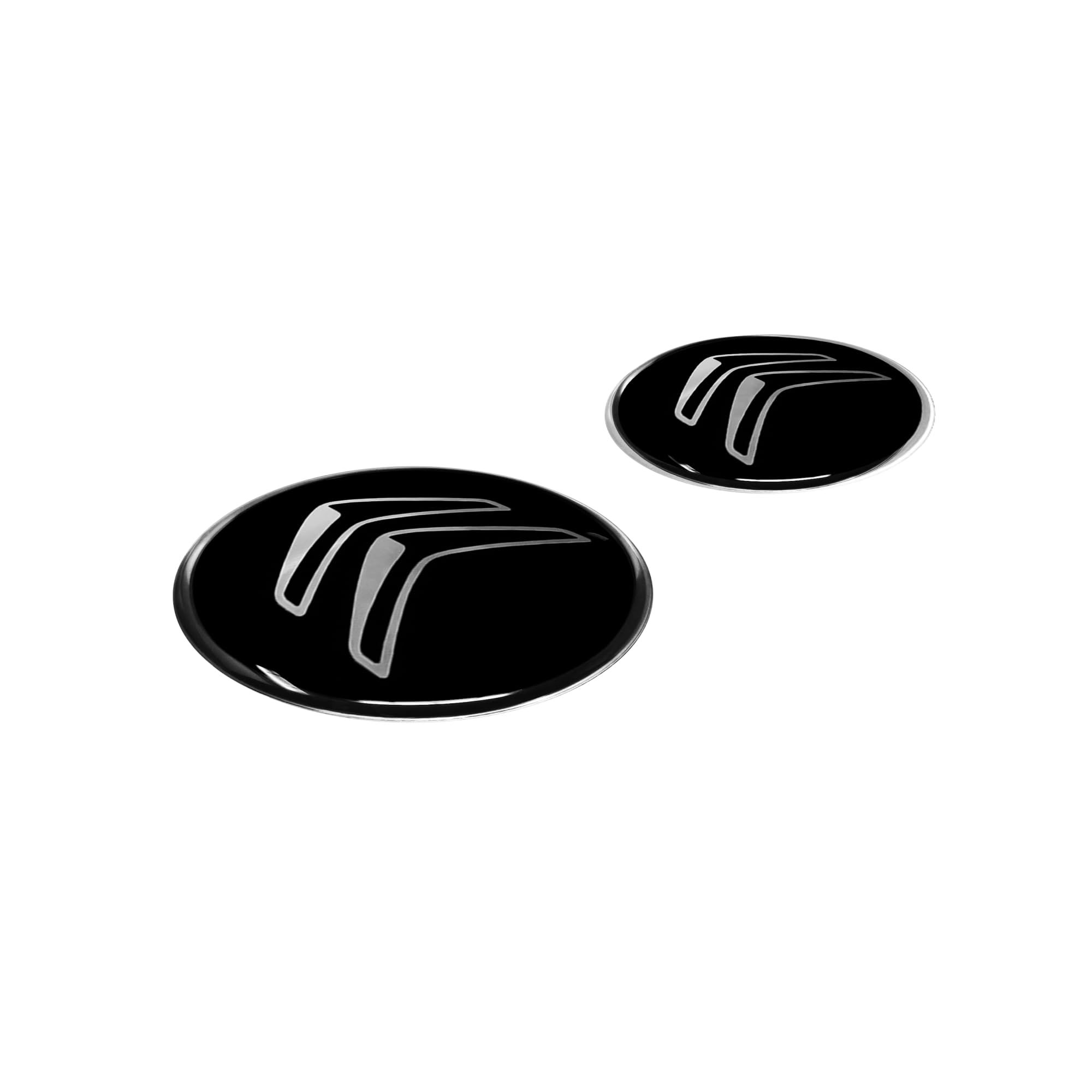 4R Quattroerre.it Adesivo 3D Logo Compatibile con Citroen, Nero, Set di 2, 12 mm