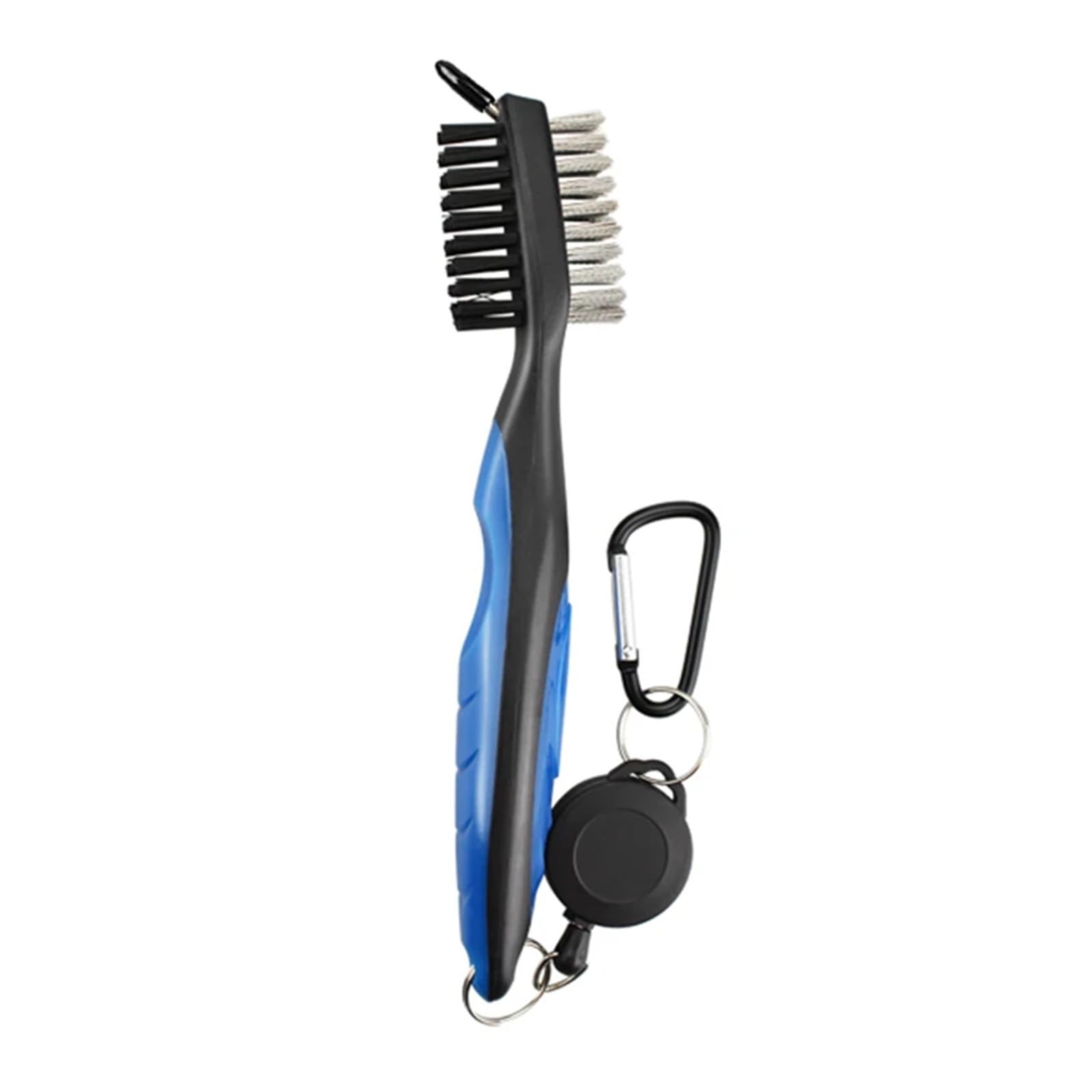 Golfschläger-Bürsten-Rillenreiniger, 61 cm, einziehbarer Zip-Line-Aluminium-Karabiner, leicht, stilvoll, lässt Sich einfach an der Golftasche befestigen