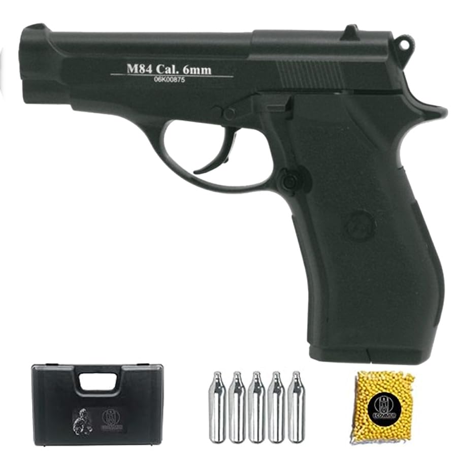 WG 301B M84 | Pacchetto pistola Airsoft (pallini in PVC). Arma ad aria compressa CO2 calibro 6 mm (potenza: 1 joule)