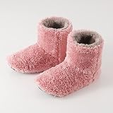 ルームシューズ 吸湿発熱 ルームブーツ あったか スリッパ 滑り止め 暖かい もこもこ ボア 冬用 防寒 防音 洗える 男女兼用 室内履き ホカホカ シューズ (M・23-24.5cm ピンク)