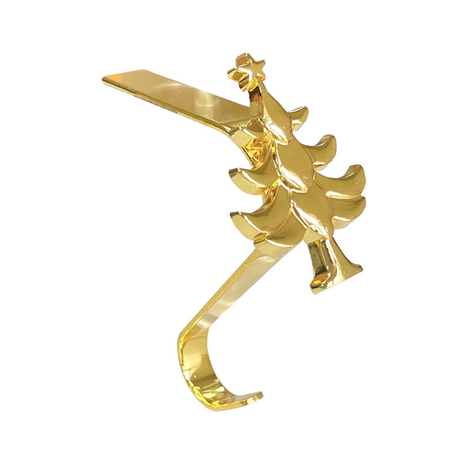 APGLSXY Decorsative Snowflake Wall Hook for Fireplaces Practical Metal Hangers Seasonal Home Decors Storage Solution Christmas Fireplaces Hook Metal B Shaped Gold Snowflake Design