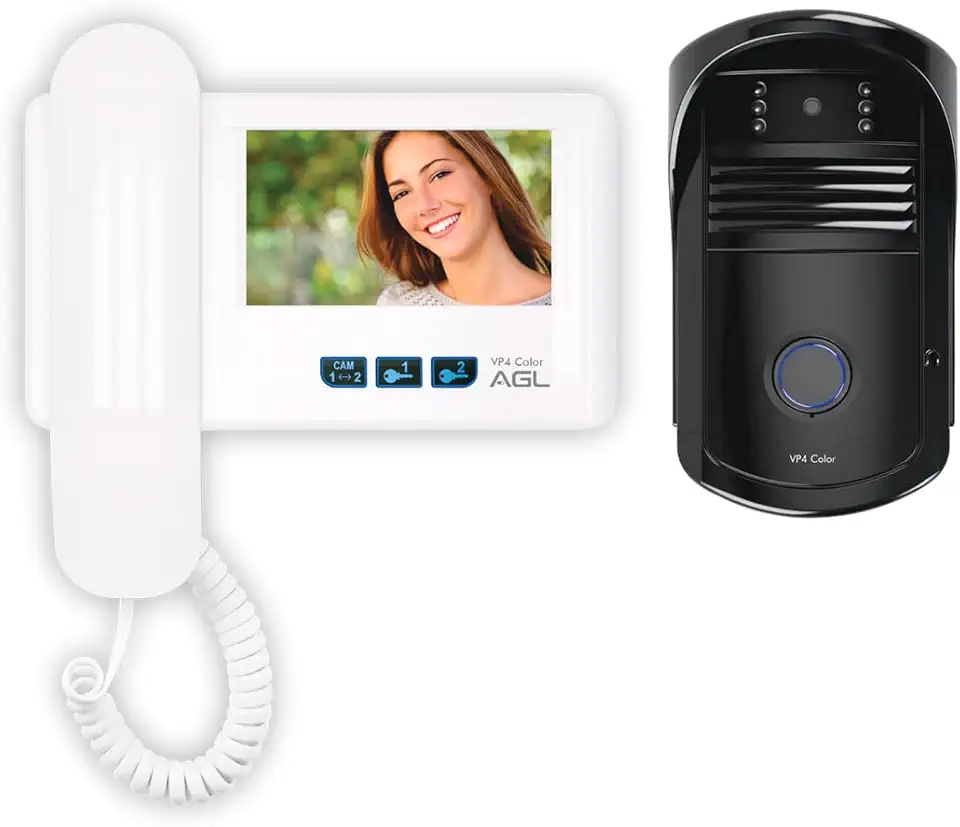 Interfone Vídeo Porteiro Com Câmera Vp4 Color Tela Lcd Agl