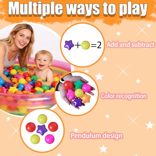 VivaVolt 200pk 2.2" Crush-Proof Star & Round 7-Color Ball Pit Balls by VivaVolt Toys - Used condition - Image 5