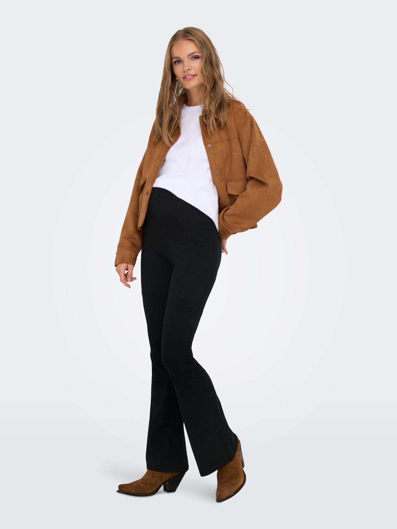 ONLY MATERNITY Olmlovely Leo Flared Pant 2 Pack Noos, Nero, L
