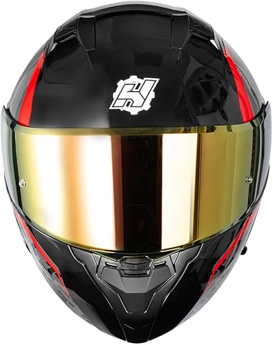 Miniatura 3 de HAX Amatista - Casco modular de motocicleta con doble visera, aprobado por DOTECE, ligero, cómodo y elegante para hombres y mujeres (rojo viento M)
