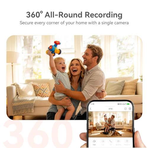 Image of 4K UHD Indoor Camera, 64G Built-in Storage No Subscription,Pet Camera Indoor with Phone App,Work as Baby Monitor /Cat /Dog Camera,360Pan&Tilt,Two-Way Talk,Privacy Mode,AI Tracking /Detection