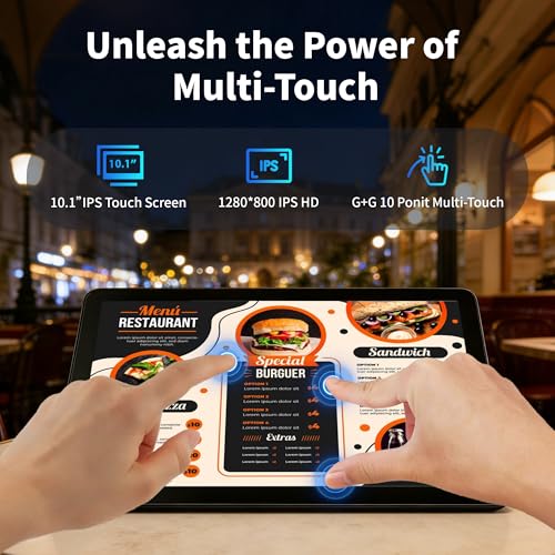 Image of 10.1 inch Industrial Touchscreen PC, All-in-One Computer Rockchip RK3399 Hexa-Core, 4GB RAM 64GB eMMC, Gigabit LAN, RS-232, USB 3.0, HDMI 4K, Android 11 for Digital Signage /POS /Factory Control