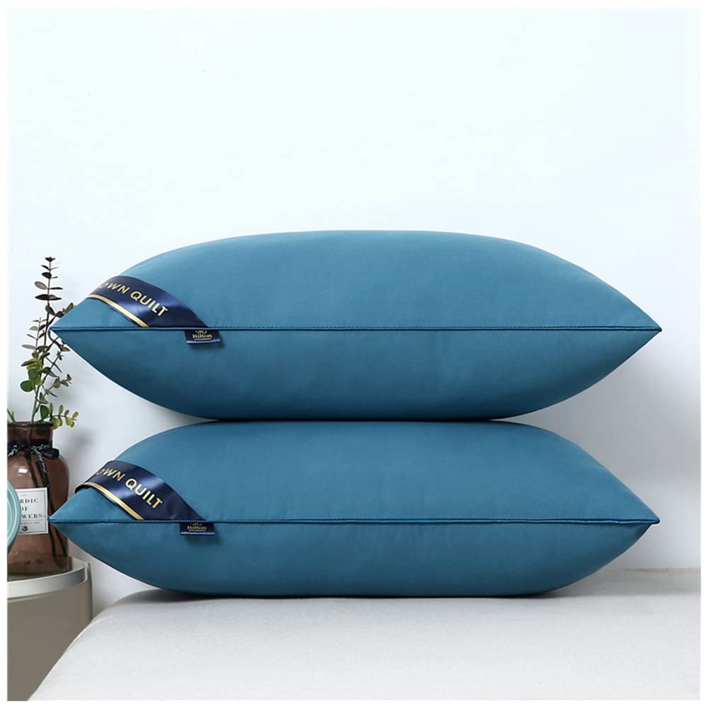MISSMAO cuscino per letto set di 2 Imbottitura per Cuscini Morbido Cuscino da Letto Cuscino Interno Cuscino per Dormire Regolabile in Altezza,Blu, 48x74cm(500g