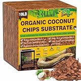Halatool 10 LB Coconut Chips Substrate for Reptile, 72QT Natural Coconut Husk Coco Cypress Mulch Aquarium Terrarium Bedding for Corn Snake Ball Python Tortoise Frog Gecko Hermit Crab Reptile Tank