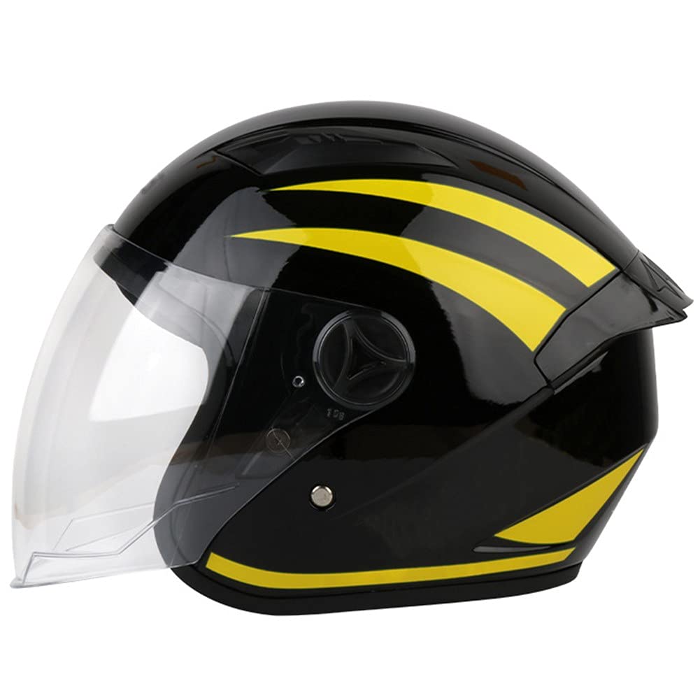 JANRON Motorcycle Open Face Helmet, 3/4 Half Helmet with Sun Visor, ECE Certified Summer Scooter Light Moped Helmet for Scooter Touring Bicycle Helmet 55-60cm