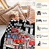 Custom Fire Truck Blanket for Boys, Cute Throw Blanket Gifts for Kids Truck Lovers, Personalized 30x40 Inches Black Soft Fuzzy Blankets for Sofa Couch Bed #3
