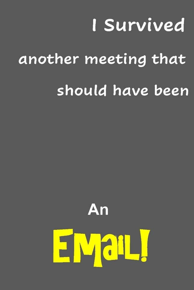 I survived another meeting: Funny, Gag Gift Lined Notebook with Quotes,for family/friends/co-workers to record their secret thoughts(!) A perfect ... add on Gift. Stocking Stuffer, Secret Santa.