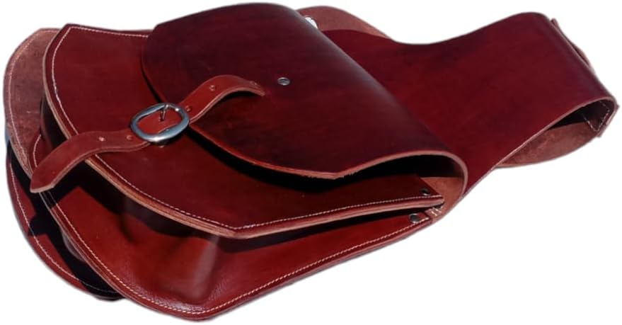 Premium Western Leather Saddle Bag for Horse Carrier Equestrian Western Horse Saddle Bag Size- Medium. Model-N0-1