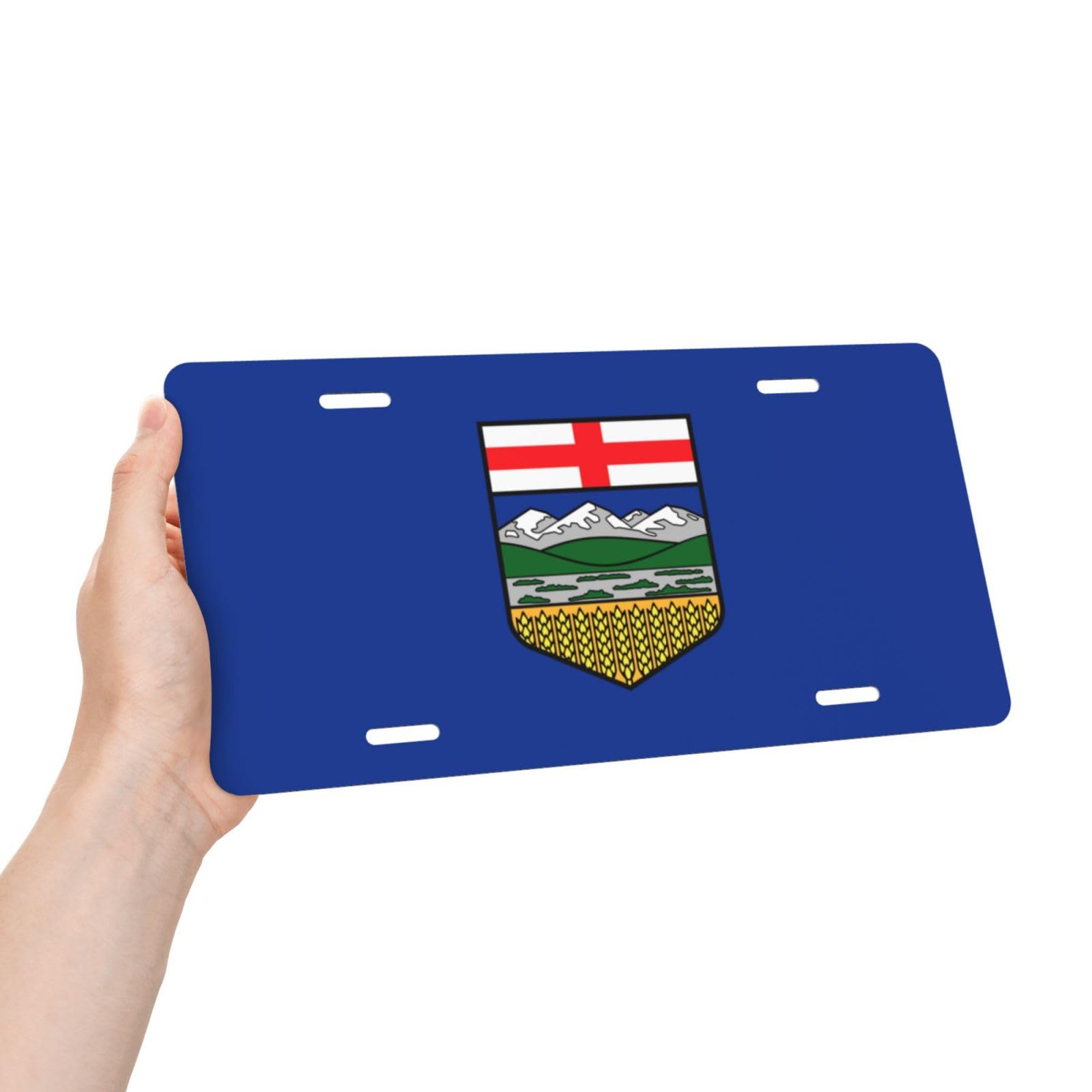 Alberta Flag License Plate Cover - 6x12 Inch Metal Car Plate Decor