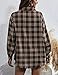 Zontroldy Brown Plaid Flannel Shirt Women Oversized Long Sleeve Button Down Buffalo Plaid Shirt Blouse Tops (0228-Coffee-XL)