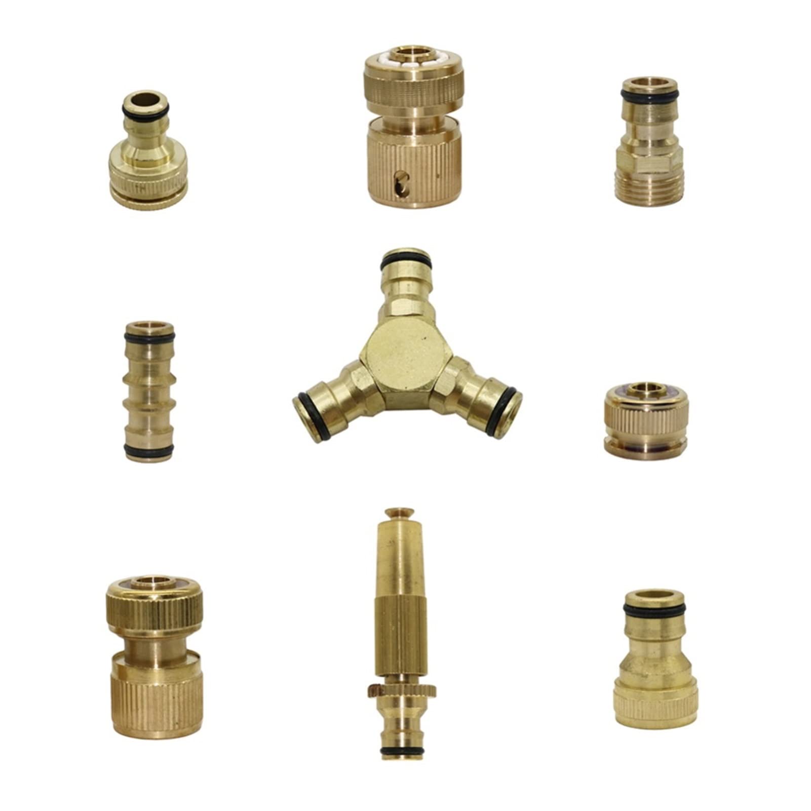 Conector de montaje tipo 9 de 16 mm de latón roscado para exteriores, manguera de jardín, conector rápido para sistema de riego (color: NO.7)