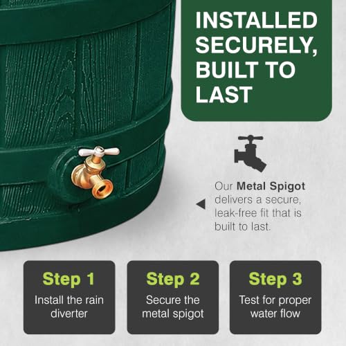 Image of Good Ideas Rain Wizard Water Collection Barrel, 50 Gallon, Green