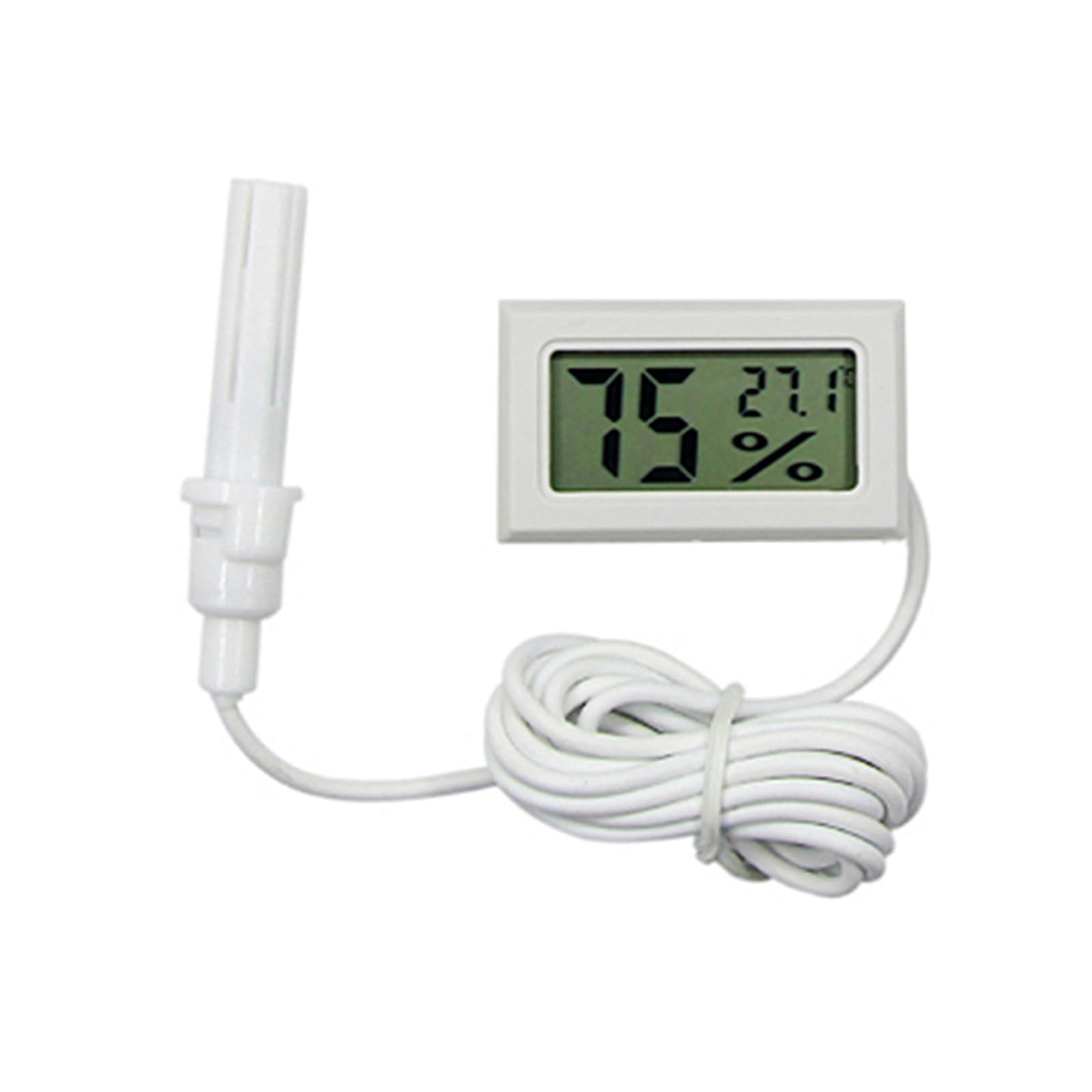 Tsophreniq White Fast Responses Environment Hygrometer Humidity Meter With External Probe For Home Greenhouses Application Fast Responses Hygrometer