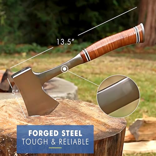 Estwing Sportsman's Axe - 14" Camping Hatchet with Forged Steel Construction & Genuine Leather Grip - E24A by Estwing - Image 3