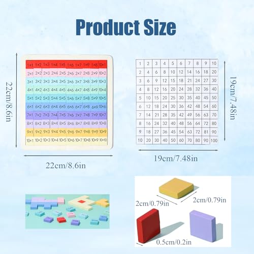 Montessori Puzzle Holz Zahlen Board Hölzernes 1x1 Lernen Multiplikationsbrett Montessori Mathe Lernspielzeug Rechenbrett Einmaleins Spiel Für Grundschüler Mathematik Arithmetik Lehrmittel Geschenk