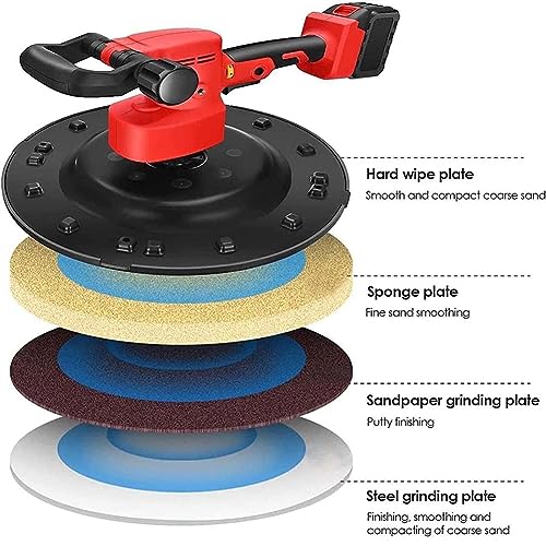 Máquina Suave de Pared sin conexión, 15 Pulgadas de tubería eléctrica con Motor sin Cepillo, Manga Ajustable de 6 velocidades para lápiz de hormigón y Acabado en sequeda, Incluye 1 batería