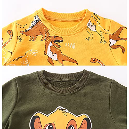 Image of Toddler Boys Crewneck Sweatshirt, Cotton Long-Sleeve Pullover Cartoon Print