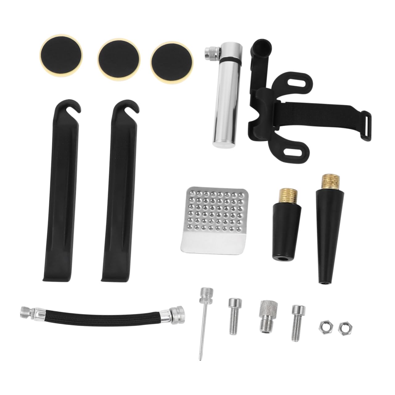 HEMOTON Portable Bike Pump with Glueless Tire Patch Repair Kit and Pry Bar Bike Accessories for Quick Inflation and Fixing