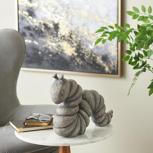 Estatua decorativa Polystone de gusano gris 15 x 4 x 11 pulgadas miniatura 2