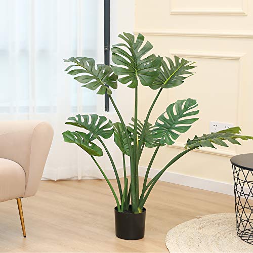 DIIGER Faux Plants Indoor Tree,Artificial Ali Tree,29.5\" Tall,Green Plant Interior Decor,Living Room Fake Plants in Pot for Home Office Perfect Housewarming Gift