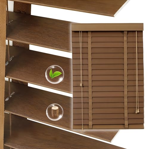 2" Slats Wood Blinds for Indoor Windows, Custom Wood Window Blinds, Wooden Venetian Horizontal Blinds & Shades for Indoor Windows, Office, Living Room, Bedroom