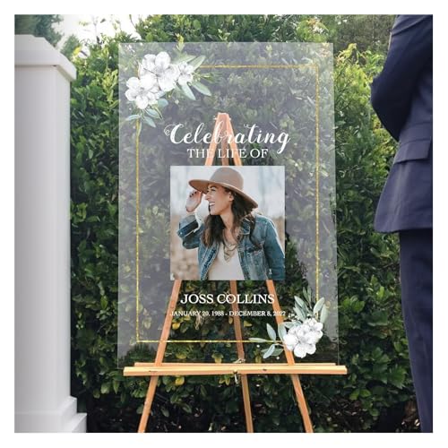 Image of Custom Funeral Sign with Picture - Personalized Memorial Sign - Personalized Funeral Board for Love Ones - Memorial Funeral Sign - Custom funeral Decorations for Loss of Loved Ones