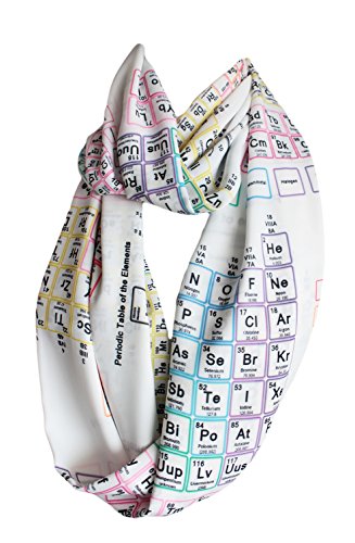 Etwoa White Chemistry Periodic Table Infinity Scarf Geeky Scarf3