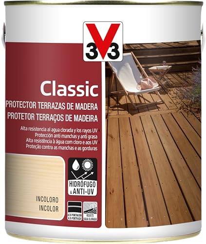 Protector terrazas de madera hidrófugo V33 mate incoloro 2,5L con filtro solar UV 2