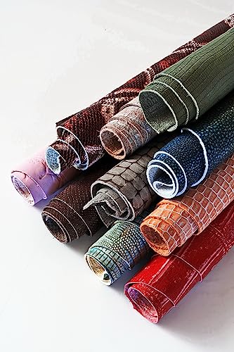 Chutes de cuir python et lézard LA GARZARARA pour couture et artisanat d'art