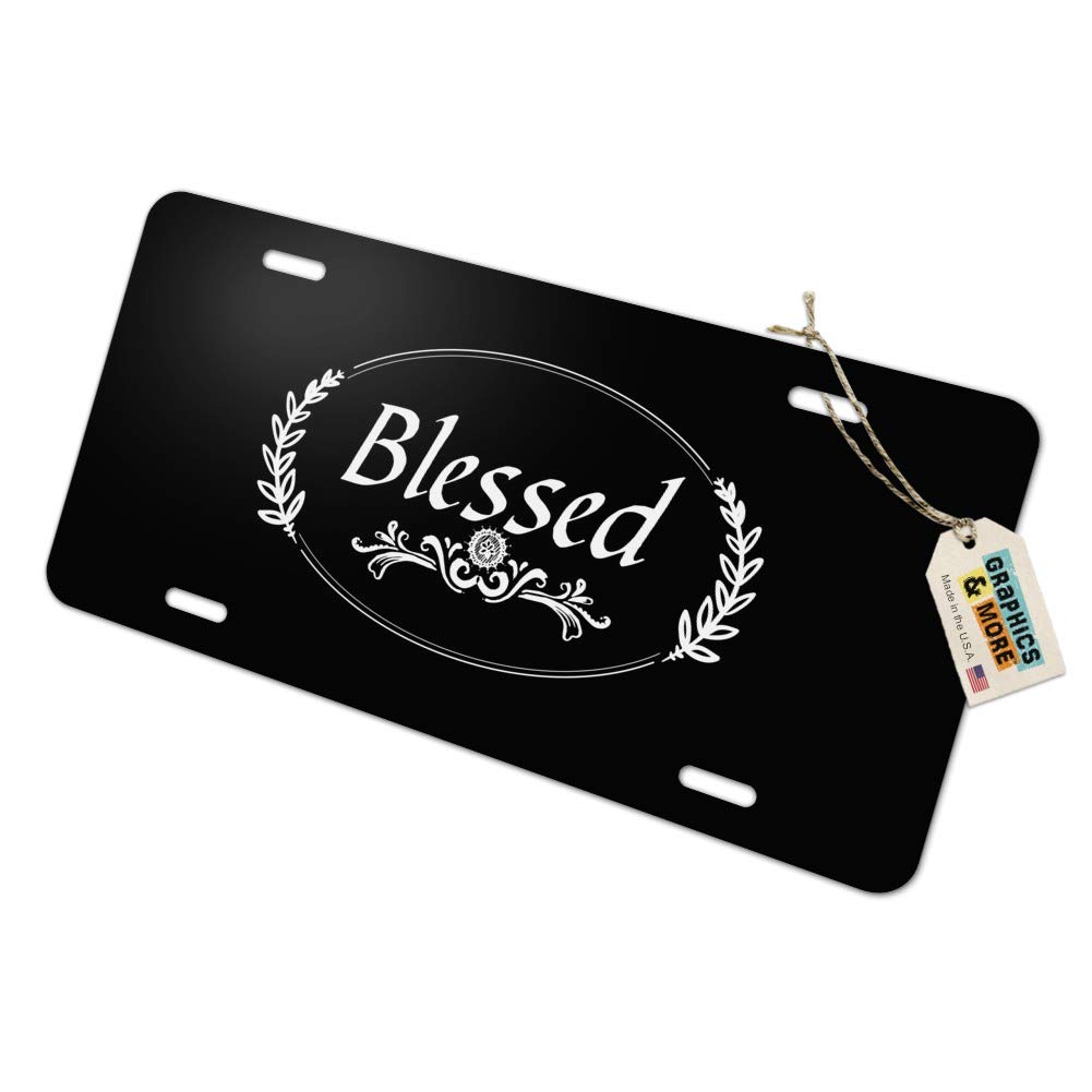 GRAPHICS & MORE Blessed Halo On Black Novelty Metal Vanity Tag License Plate