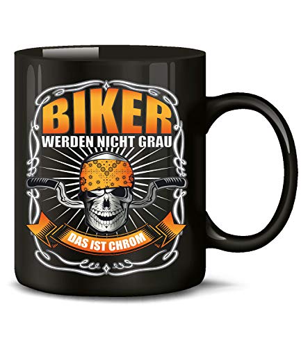 Biker werden nicht Grau Motorrad Chopper Tasse Becher Kaffeetasse Kaffeebecher mit spruch Artikel Geburtstag Geschenkartikel motorrad Geschenke für