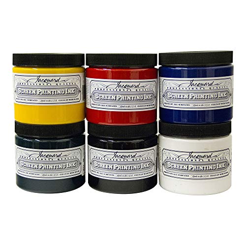 Jacquard Profession Screen Ink Set Includes 6-16 Fluid Ounce Jars