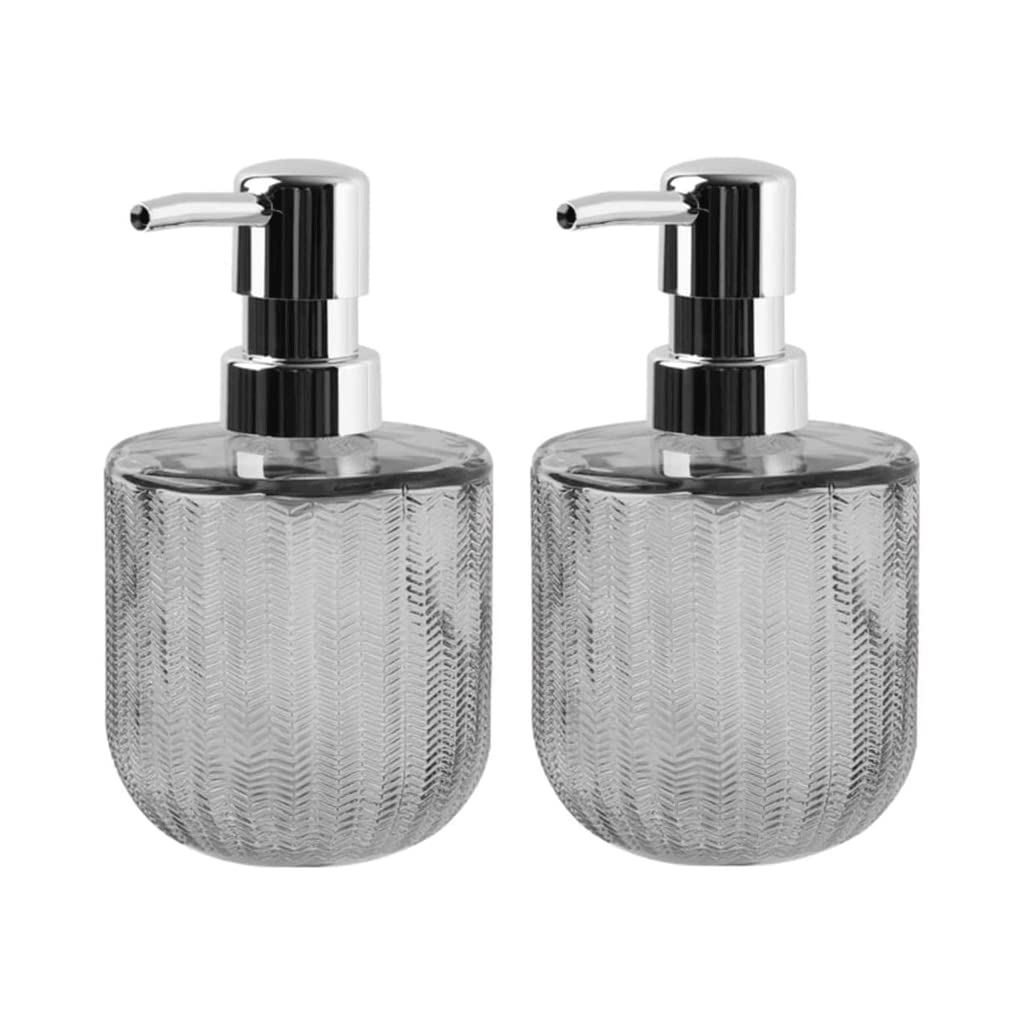 Zylindrischer manueller Seifenspender Metall Rostfreie Pumpe Lotionspender Klarglas Nachfüllbare Seifenpumpe 300ml/10.1oz