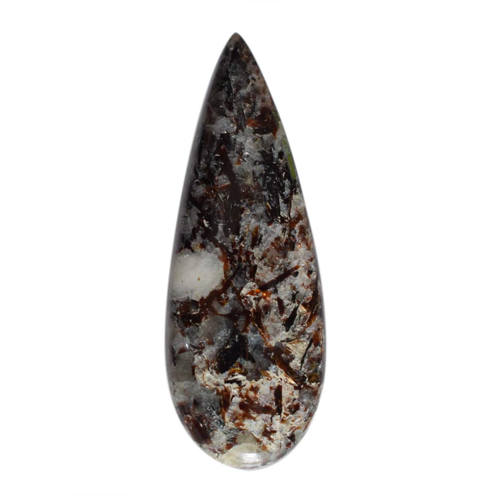 Ravishing ImpressionsNatural Astrophyllite Pear Cabochon Flat Back Size 41x14x4 MM Pendant Jewelry Making Loose Semipricious Gemstone For Reiki. Physically Healing, Gemstone, Astrophyllite