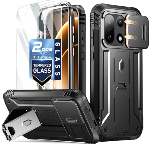 POETIC Revolution - Funda para OnePlus 15 5G [funda de cámara deslizante] [Prueba de caída de 6 metros de altura según estándar militar] Funda resistente a los golpes de cuerpo entero con soporte