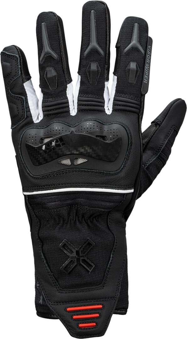 IXS Rapid-STX 1.0 wodoodporne damskie rękawice motocyklowe, czarny/biały/czerwony, M