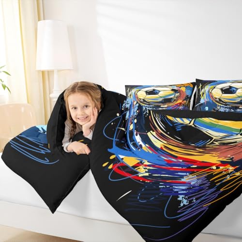 Image of Feelyou Soccer Bedding Set Queen Size for Kids