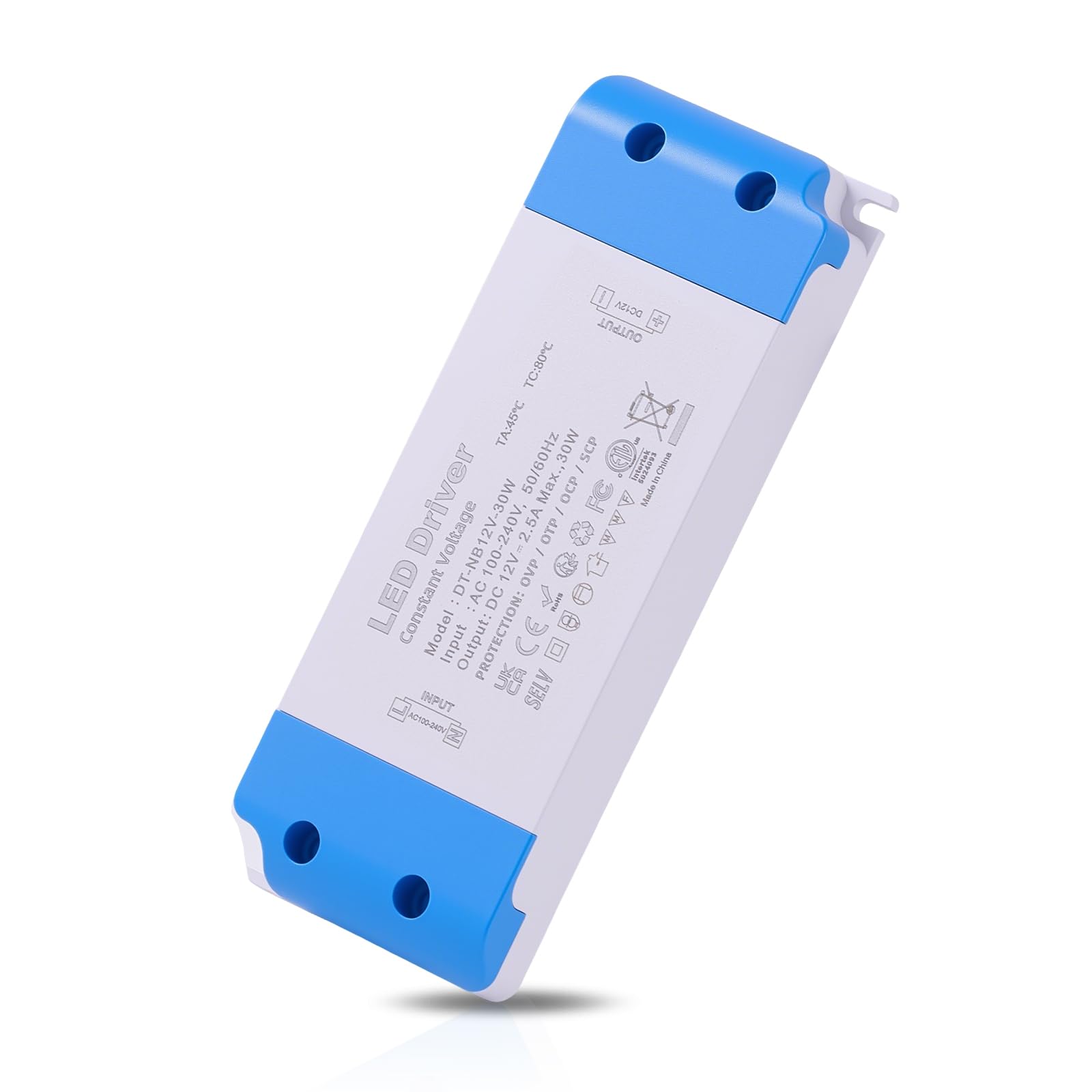 LED Transformer 12V 30W, Ultra Slim LED Driver AC 240V to DC 12V 2.5A, Constant Voltage Led Power Supply Low Voltage Converter for Strip Lights, Ring Doorbell, G4, GU4, MR11, MR16 Light Bulbs