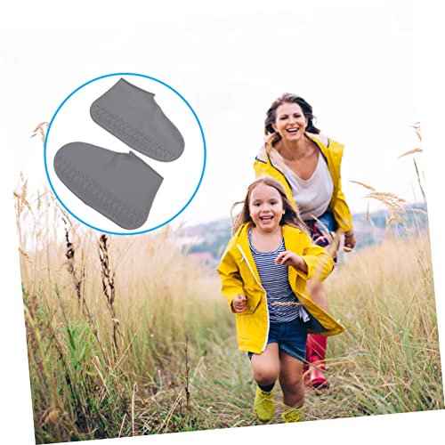 Cubiertas para zapatos de silicona impermeables para hombre y mujer, resistentes al desgaste, sobrecubiertas gruesas para actividades al aire libre, color gris miniatura 3
