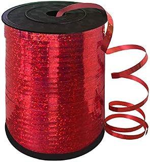 500 Yards Red Crimped Curling Ribbon Shiny Metallic Balloon String Roll Gift Wrapping