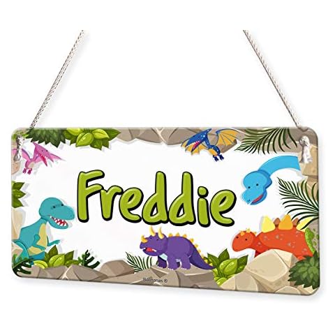 Beenanas Happy Dinosaur Border Personalised Childs Bedroom Door Sign Name Plaque Cover