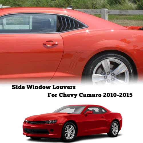 Image of Kurtz Rear Side Window Louvers for Chevy Camaro 2010 2011 2012 2013 2014 2015 Triangular Window Glass Blinds Air Vent Scoop Shades Cover Blinds Trim Sport Accessories ABS Carbon Fiber 2PCS
